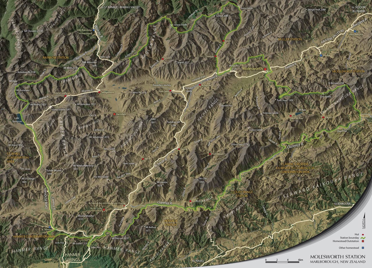 Molesworth Station Tour Map